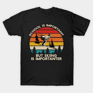 School Is Important But Snowboarding Is Importanter Cool Ski T-Shirt